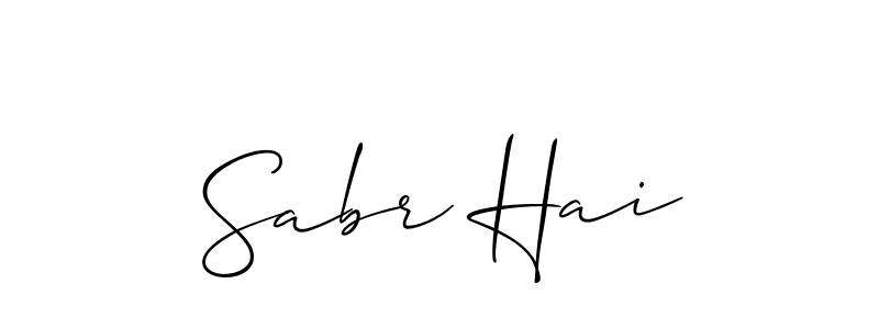 Design your own signature with our free online signature maker. With this signature software, you can create a handwritten (Allison_Script) signature for name Sabr Hai. Sabr Hai signature style 2 images and pictures png