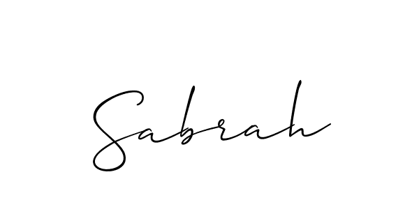 Sabrah stylish signature style. Best Handwritten Sign (Allison_Script) for my name. Handwritten Signature Collection Ideas for my name Sabrah. Sabrah signature style 2 images and pictures png
