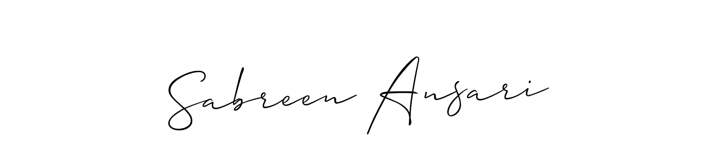 Also we have Sabreen Ansari name is the best signature style. Create professional handwritten signature collection using Allison_Script autograph style. Sabreen Ansari signature style 2 images and pictures png