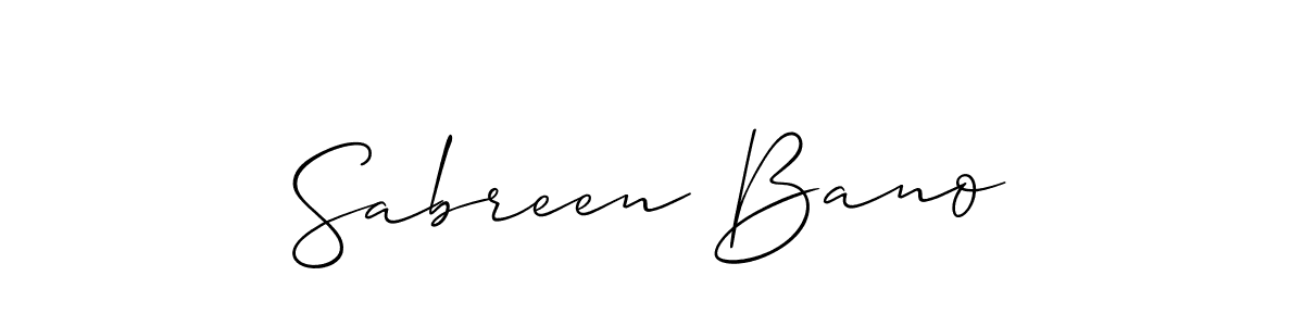 Also we have Sabreen Bano name is the best signature style. Create professional handwritten signature collection using Allison_Script autograph style. Sabreen Bano signature style 2 images and pictures png