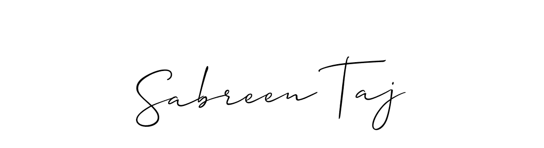 How to make Sabreen Taj name signature. Use Allison_Script style for creating short signs online. This is the latest handwritten sign. Sabreen Taj signature style 2 images and pictures png