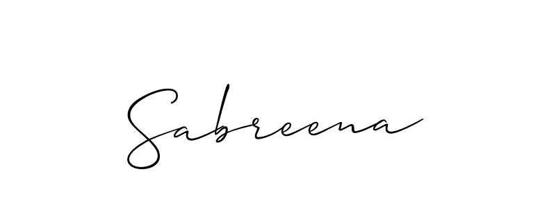 You should practise on your own different ways (Allison_Script) to write your name (Sabreena) in signature. don't let someone else do it for you. Sabreena signature style 2 images and pictures png