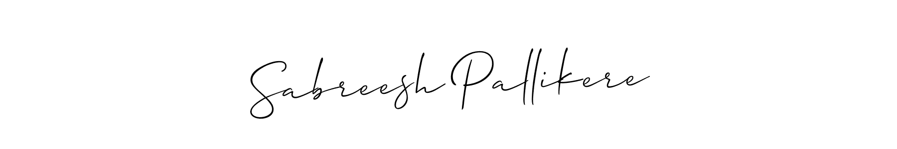 Allison_Script is a professional signature style that is perfect for those who want to add a touch of class to their signature. It is also a great choice for those who want to make their signature more unique. Get Sabreesh Pallikere name to fancy signature for free. Sabreesh Pallikere signature style 2 images and pictures png