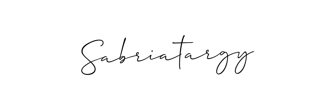 How to Draw Sabriatargy signature style? Allison_Script is a latest design signature styles for name Sabriatargy. Sabriatargy signature style 2 images and pictures png