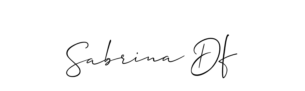How to make Sabrina Df signature? Allison_Script is a professional autograph style. Create handwritten signature for Sabrina Df name. Sabrina Df signature style 2 images and pictures png