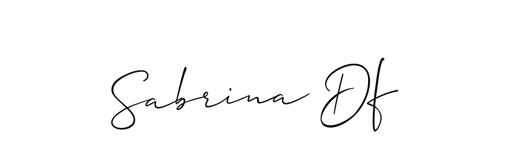 Design your own signature with our free online signature maker. With this signature software, you can create a handwritten (Allison_Script) signature for name Sabrina Df. Sabrina Df signature style 2 images and pictures png