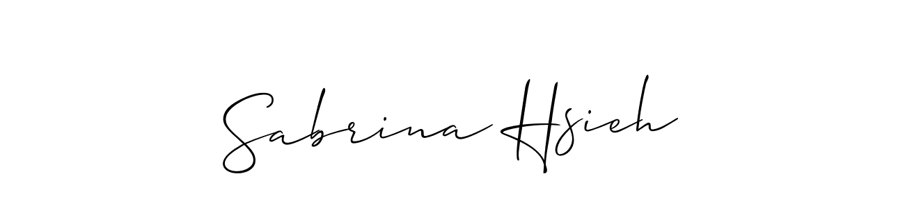 Sabrina Hsieh stylish signature style. Best Handwritten Sign (Allison_Script) for my name. Handwritten Signature Collection Ideas for my name Sabrina Hsieh. Sabrina Hsieh signature style 2 images and pictures png