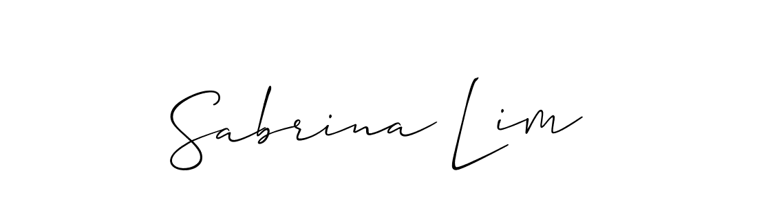 It looks lik you need a new signature style for name Sabrina Lim. Design unique handwritten (Allison_Script) signature with our free signature maker in just a few clicks. Sabrina Lim signature style 2 images and pictures png