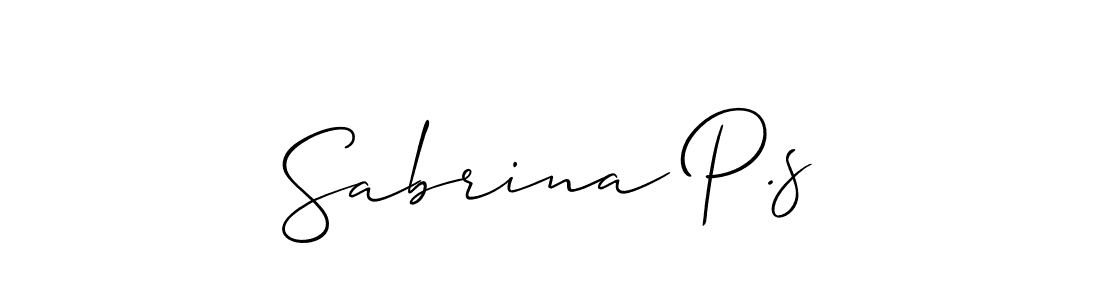 Best and Professional Signature Style for Sabrina P.s. Allison_Script Best Signature Style Collection. Sabrina P.s signature style 2 images and pictures png