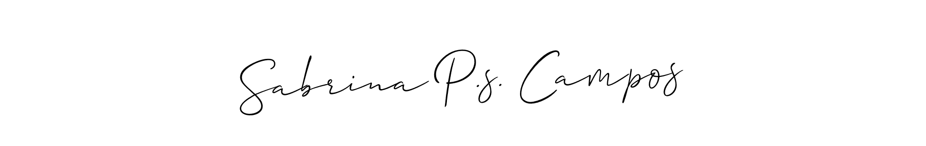 Similarly Allison_Script is the best handwritten signature design. Signature creator online .You can use it as an online autograph creator for name Sabrina P.s. Campos. Sabrina P.s. Campos signature style 2 images and pictures png