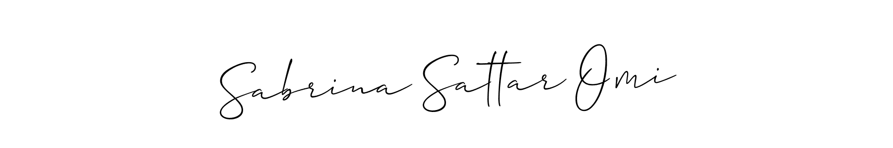 How to Draw Sabrina Sattar Omi signature style? Allison_Script is a latest design signature styles for name Sabrina Sattar Omi. Sabrina Sattar Omi signature style 2 images and pictures png