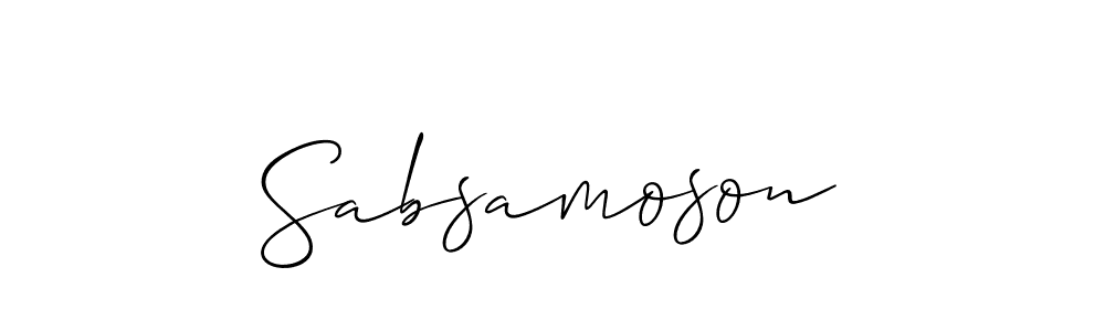Make a beautiful signature design for name Sabsamoson. With this signature (Allison_Script) style, you can create a handwritten signature for free. Sabsamoson signature style 2 images and pictures png