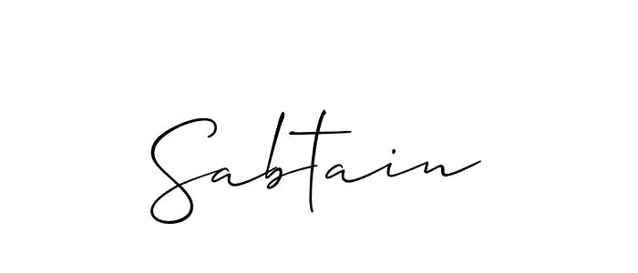 Allison_Script is a professional signature style that is perfect for those who want to add a touch of class to their signature. It is also a great choice for those who want to make their signature more unique. Get Sabtain name to fancy signature for free. Sabtain signature style 2 images and pictures png