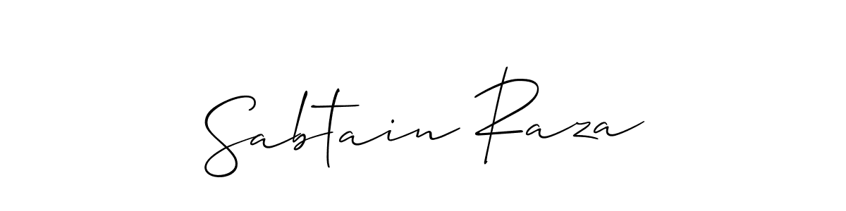 The best way (Allison_Script) to make a short signature is to pick only two or three words in your name. The name Sabtain Raza include a total of six letters. For converting this name. Sabtain Raza signature style 2 images and pictures png