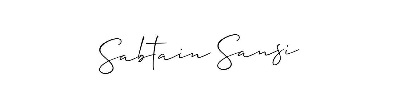 if you are searching for the best signature style for your name Sabtain Sansi. so please give up your signature search. here we have designed multiple signature styles  using Allison_Script. Sabtain Sansi signature style 2 images and pictures png