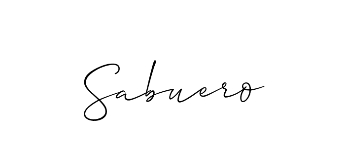 Use a signature maker to create a handwritten signature online. With this signature software, you can design (Allison_Script) your own signature for name Sabuero. Sabuero signature style 2 images and pictures png