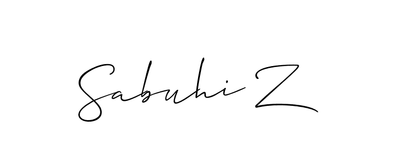 Also we have Sabuhi Z name is the best signature style. Create professional handwritten signature collection using Allison_Script autograph style. Sabuhi Z signature style 2 images and pictures png