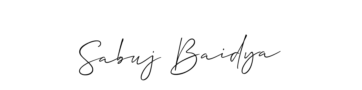 How to make Sabuj Baidya signature? Allison_Script is a professional autograph style. Create handwritten signature for Sabuj Baidya name. Sabuj Baidya signature style 2 images and pictures png