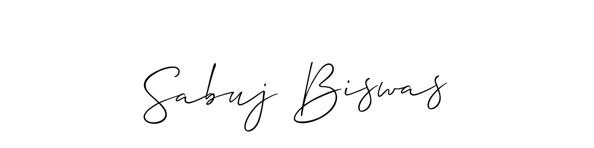 Allison_Script is a professional signature style that is perfect for those who want to add a touch of class to their signature. It is also a great choice for those who want to make their signature more unique. Get Sabuj Biswas name to fancy signature for free. Sabuj Biswas signature style 2 images and pictures png