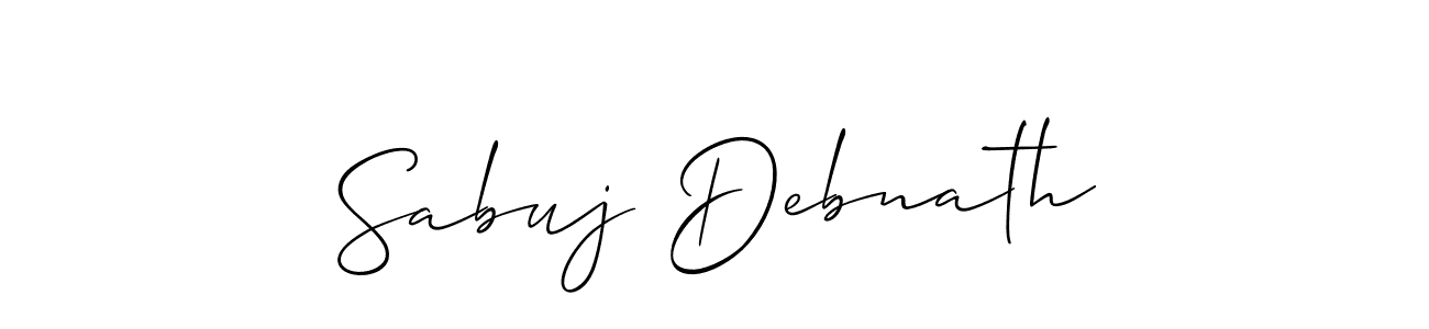How to make Sabuj Debnath name signature. Use Allison_Script style for creating short signs online. This is the latest handwritten sign. Sabuj Debnath signature style 2 images and pictures png