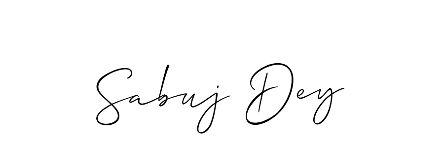 How to make Sabuj Dey name signature. Use Allison_Script style for creating short signs online. This is the latest handwritten sign. Sabuj Dey signature style 2 images and pictures png