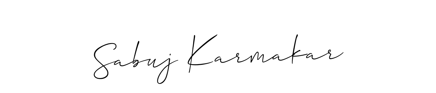 Make a short Sabuj Karmakar signature style. Manage your documents anywhere anytime using Allison_Script. Create and add eSignatures, submit forms, share and send files easily. Sabuj Karmakar signature style 2 images and pictures png