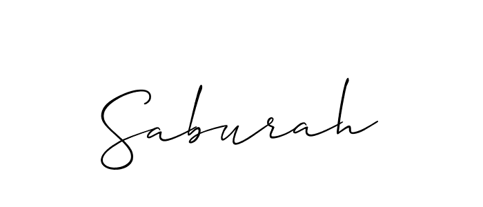 Design your own signature with our free online signature maker. With this signature software, you can create a handwritten (Allison_Script) signature for name Saburah. Saburah signature style 2 images and pictures png