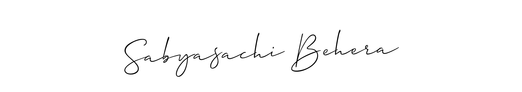 Create a beautiful signature design for name Sabyasachi Behera. With this signature (Allison_Script) fonts, you can make a handwritten signature for free. Sabyasachi Behera signature style 2 images and pictures png