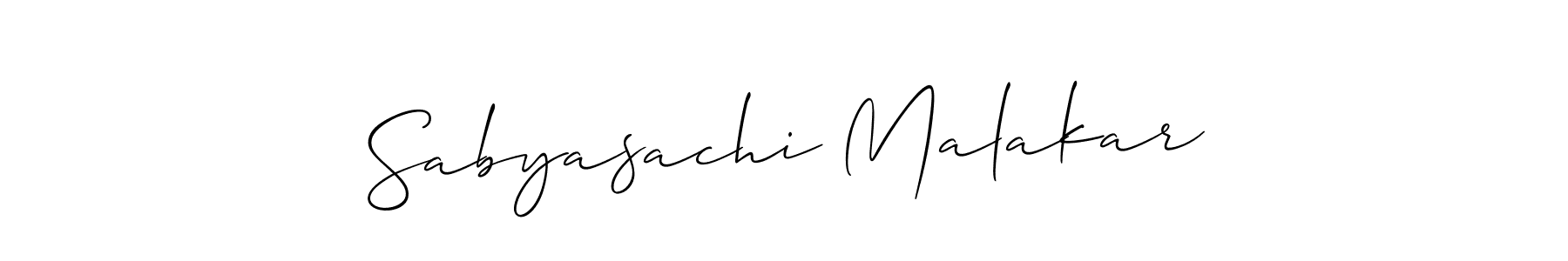 The best way (Allison_Script) to make a short signature is to pick only two or three words in your name. The name Sabyasachi Malakar include a total of six letters. For converting this name. Sabyasachi Malakar signature style 2 images and pictures png