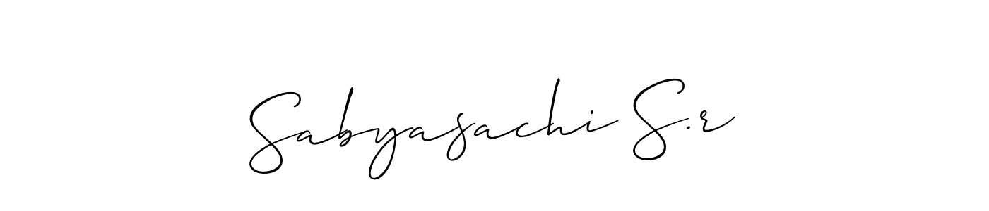 Allison_Script is a professional signature style that is perfect for those who want to add a touch of class to their signature. It is also a great choice for those who want to make their signature more unique. Get Sabyasachi S.r name to fancy signature for free. Sabyasachi S.r signature style 2 images and pictures png