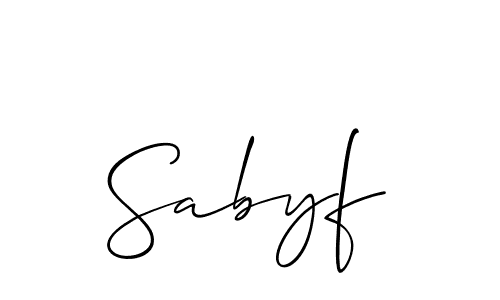 if you are searching for the best signature style for your name Sabyf. so please give up your signature search. here we have designed multiple signature styles  using Allison_Script. Sabyf signature style 2 images and pictures png