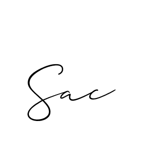 Make a beautiful signature design for name Sac. With this signature (Allison_Script) style, you can create a handwritten signature for free. Sac signature style 2 images and pictures png