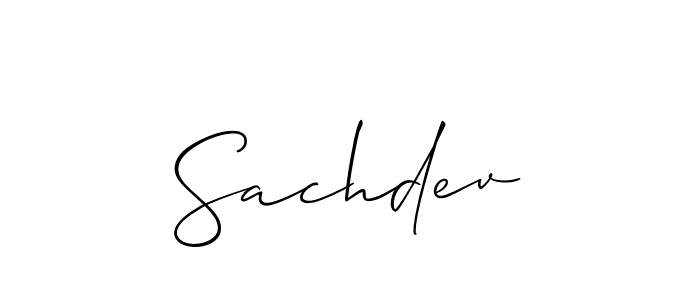 Use a signature maker to create a handwritten signature online. With this signature software, you can design (Allison_Script) your own signature for name Sachdev. Sachdev signature style 2 images and pictures png