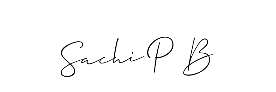 Make a beautiful signature design for name Sachi P B. With this signature (Allison_Script) style, you can create a handwritten signature for free. Sachi P B signature style 2 images and pictures png