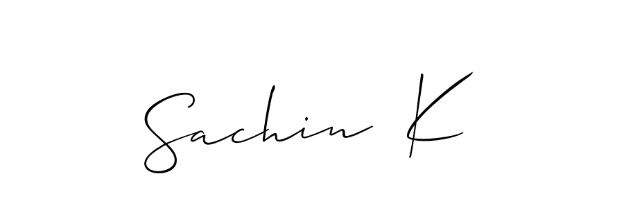 Also we have Sachin  K name is the best signature style. Create professional handwritten signature collection using Allison_Script autograph style. Sachin  K signature style 2 images and pictures png