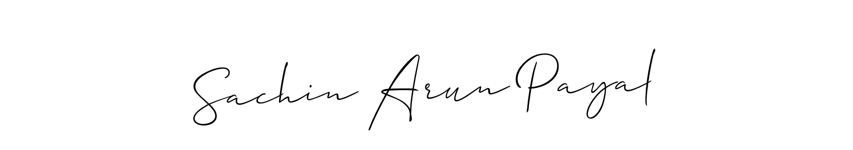 You should practise on your own different ways (Allison_Script) to write your name (Sachin Arun Payal) in signature. don't let someone else do it for you. Sachin Arun Payal signature style 2 images and pictures png