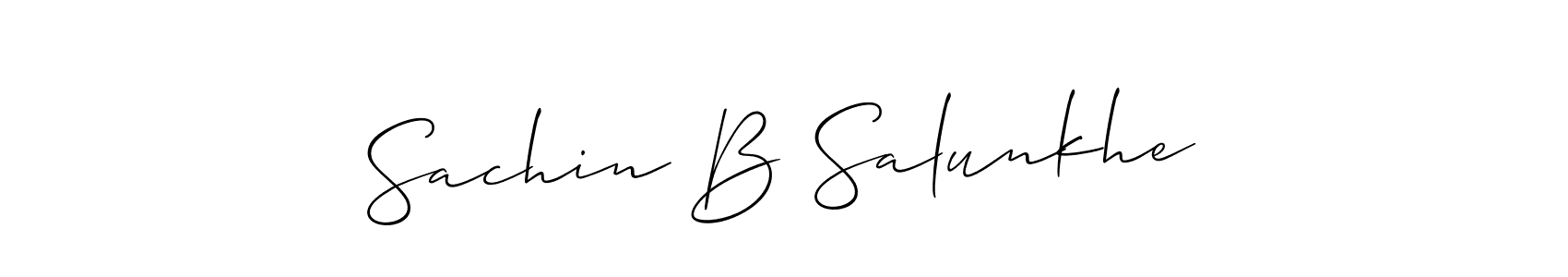 How to make Sachin B Salunkhe signature? Allison_Script is a professional autograph style. Create handwritten signature for Sachin B Salunkhe name. Sachin B Salunkhe signature style 2 images and pictures png