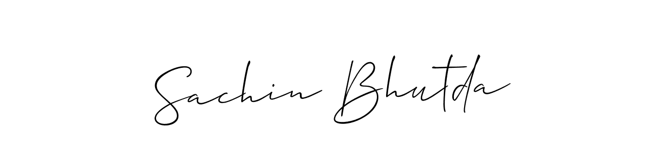 if you are searching for the best signature style for your name Sachin Bhutda. so please give up your signature search. here we have designed multiple signature styles  using Allison_Script. Sachin Bhutda signature style 2 images and pictures png