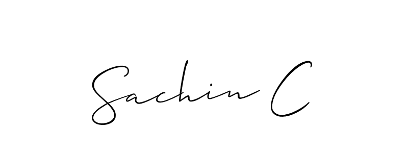 How to make Sachin C name signature. Use Allison_Script style for creating short signs online. This is the latest handwritten sign. Sachin C signature style 2 images and pictures png