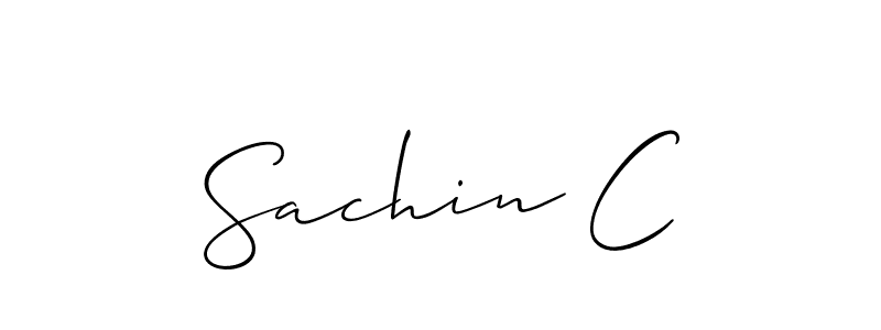 How to make Sachin C name signature. Use Allison_Script style for creating short signs online. This is the latest handwritten sign. Sachin C signature style 2 images and pictures png