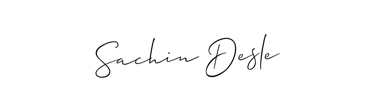 Use a signature maker to create a handwritten signature online. With this signature software, you can design (Allison_Script) your own signature for name Sachin Desle. Sachin Desle signature style 2 images and pictures png