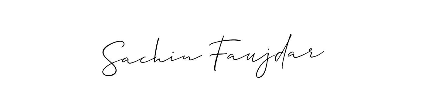 This is the best signature style for the Sachin Faujdar name. Also you like these signature font (Allison_Script). Mix name signature. Sachin Faujdar signature style 2 images and pictures png