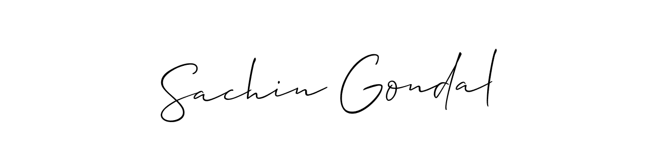 Sachin Gondal stylish signature style. Best Handwritten Sign (Allison_Script) for my name. Handwritten Signature Collection Ideas for my name Sachin Gondal. Sachin Gondal signature style 2 images and pictures png