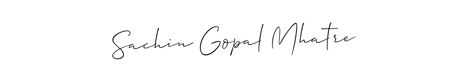 The best way (Allison_Script) to make a short signature is to pick only two or three words in your name. The name Sachin Gopal Mhatre include a total of six letters. For converting this name. Sachin Gopal Mhatre signature style 2 images and pictures png