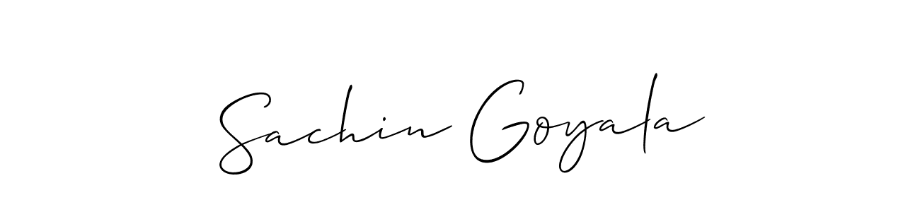 Also we have Sachin Goyala name is the best signature style. Create professional handwritten signature collection using Allison_Script autograph style. Sachin Goyala signature style 2 images and pictures png