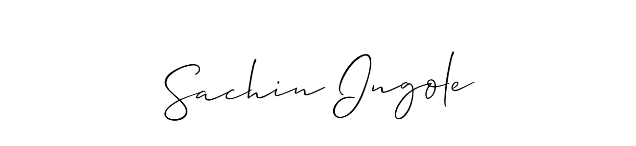 if you are searching for the best signature style for your name Sachin Ingole. so please give up your signature search. here we have designed multiple signature styles  using Allison_Script. Sachin Ingole signature style 2 images and pictures png