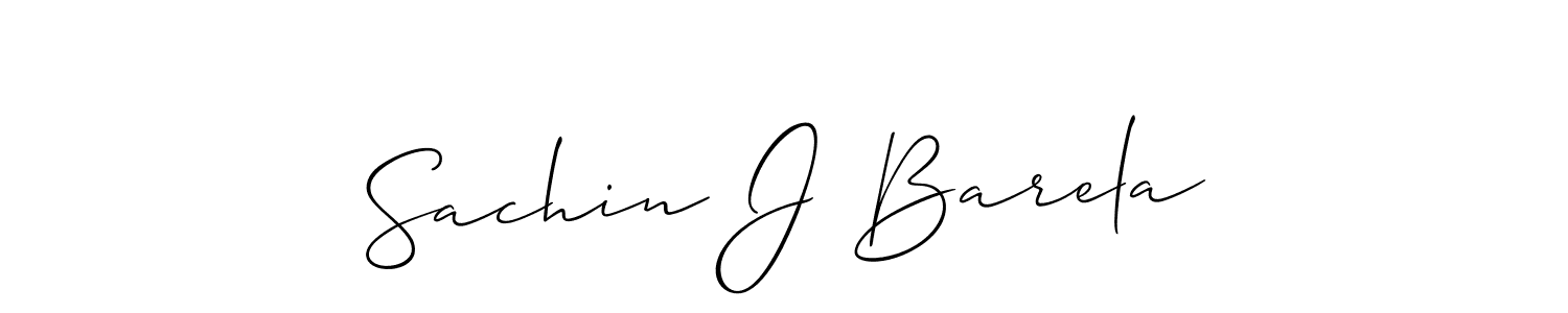 Create a beautiful signature design for name Sachin J Barela. With this signature (Allison_Script) fonts, you can make a handwritten signature for free. Sachin J Barela signature style 2 images and pictures png