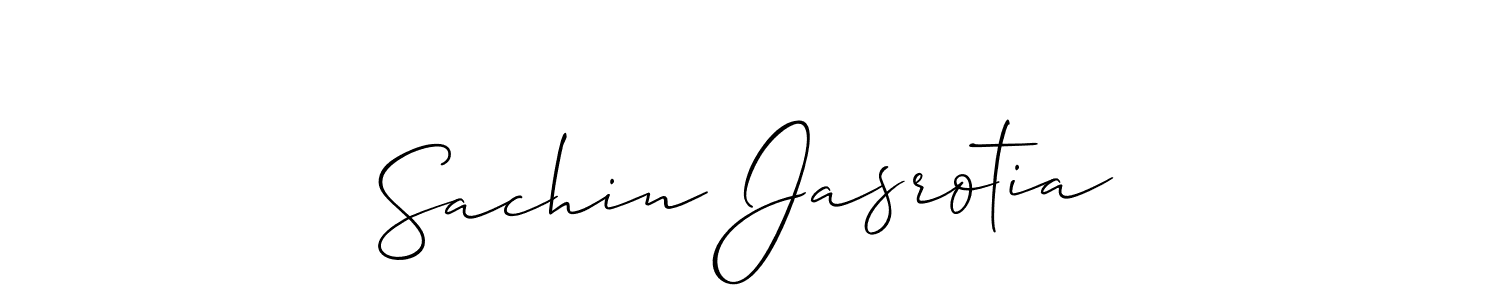 if you are searching for the best signature style for your name Sachin Jasrotia. so please give up your signature search. here we have designed multiple signature styles  using Allison_Script. Sachin Jasrotia signature style 2 images and pictures png