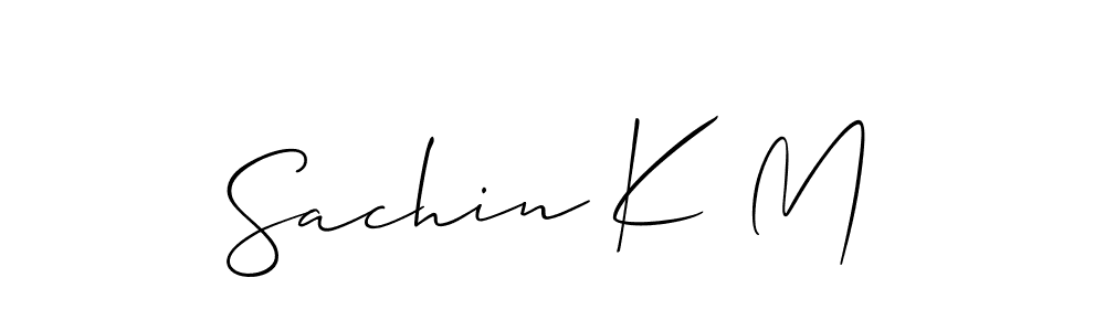 Allison_Script is a professional signature style that is perfect for those who want to add a touch of class to their signature. It is also a great choice for those who want to make their signature more unique. Get Sachin K M name to fancy signature for free. Sachin K M signature style 2 images and pictures png