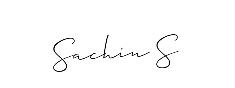 The best way (Allison_Script) to make a short signature is to pick only two or three words in your name. The name Sachin S include a total of six letters. For converting this name. Sachin S signature style 2 images and pictures png